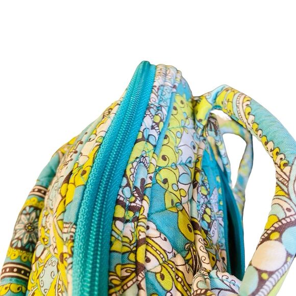 Vera Bradley Retired Peacock Green Small Quilted Backpack Vintage Paisley Purse - Picture 6 of 15